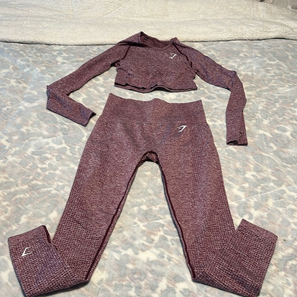 Gymshark berry purple match outfit. Both are size small. Bottoms are highwaisted